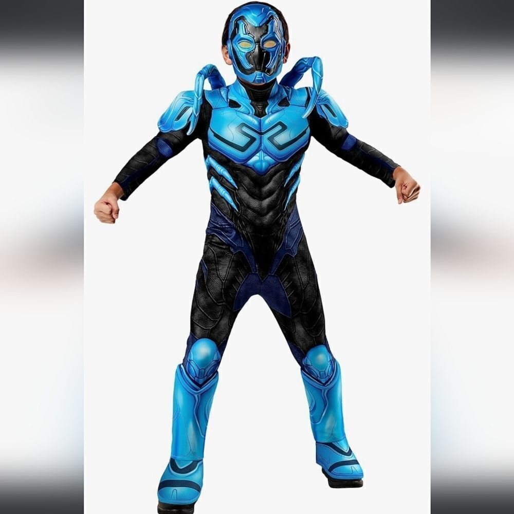 Rubie's Boy's DC Deluxe Blue Beetle Costume Jumpsuit and Mask Medium